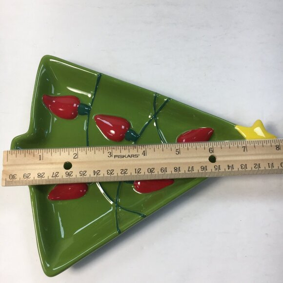 Hallmark Christmas Tree Ceramic Plate Festive Lights Design Holiday Serving Dish - Picture 4 of 4